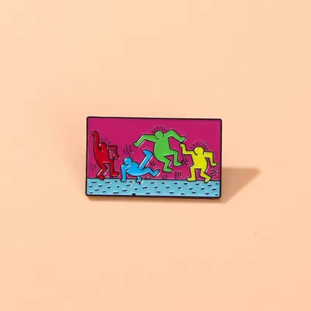 Keith Haring Enamel Lapel Pin.